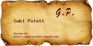 Gabl Polett névjegykártya